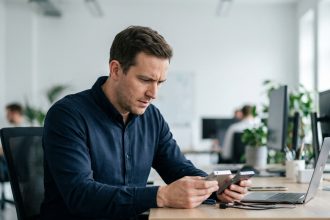 Professionnel comparant deux appareils électroniques compacts sur un bureau moderne, illustrant les différences entre l'Epsicap Explore et l'Epsicap Nano
