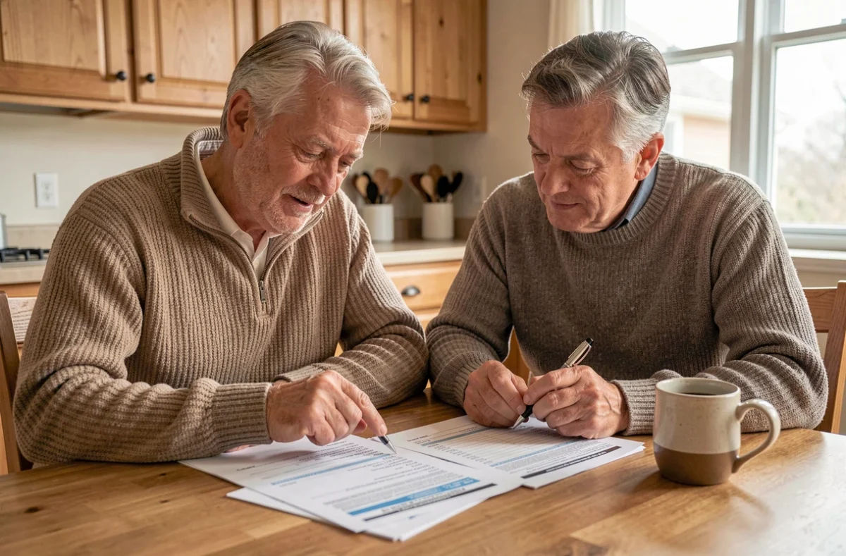 Couple examinant ensemble leur formulaire de déclaration fiscale à la maison pour évaluer l'intérêt de l'option au barème progressif sur leurs dividendes