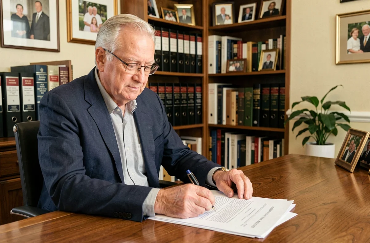 Homme senior consultant des documents de succession liés au démembrement de SCPI dans un bureau privé